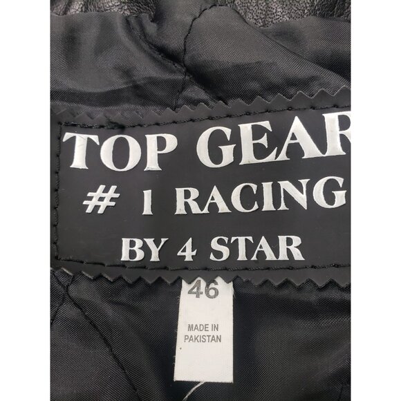 Top Gear #1 Racing By 4 Star Leather Motorcycle Jacket Size 46 Made In Pakistan - Picture 2 of 15
